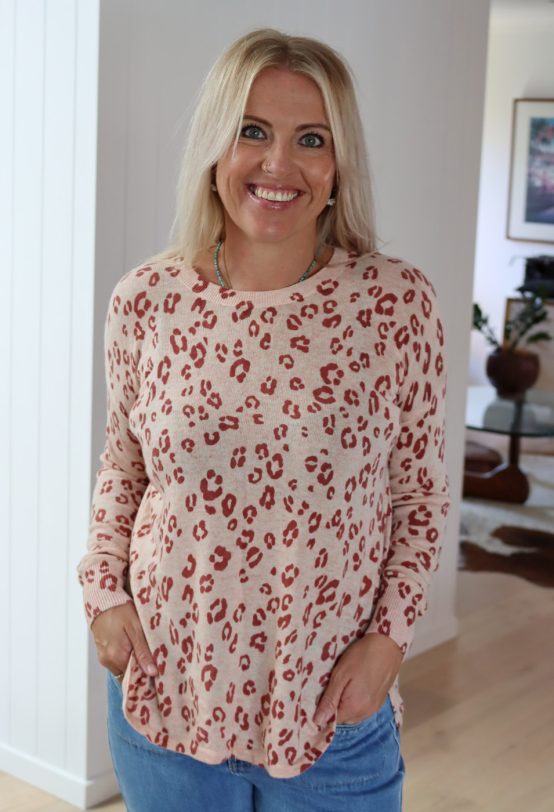 Sunnygirl Blush Leopard Print Top